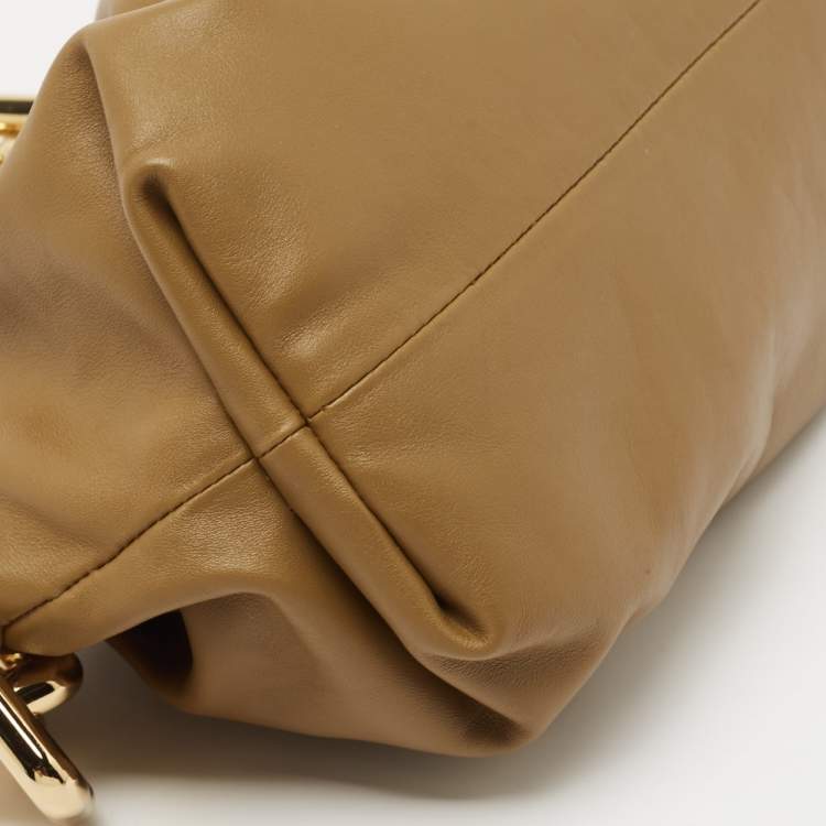 Pre Owned Bottega Veneta Tan Leather Chain Pouch Clutch