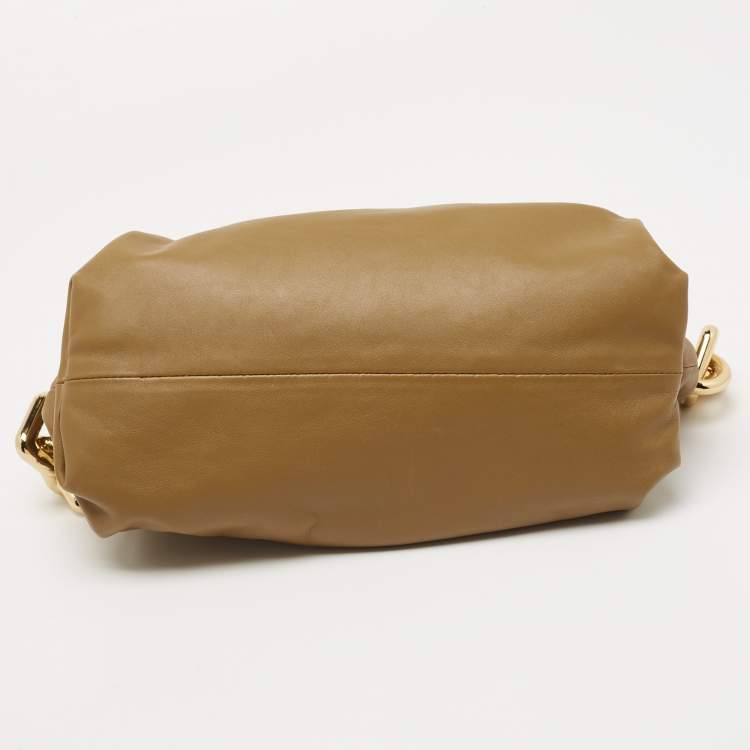 Pre Owned Bottega Veneta Tan Leather Chain Pouch Clutch