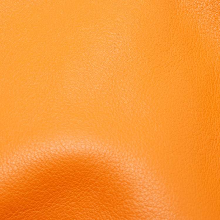 Pre Owned Bottega Veneta Orange Leather The Pouch Clutch
