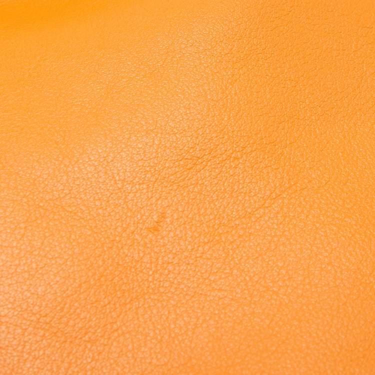 Pre Owned Bottega Veneta Orange Leather The Pouch Clutch