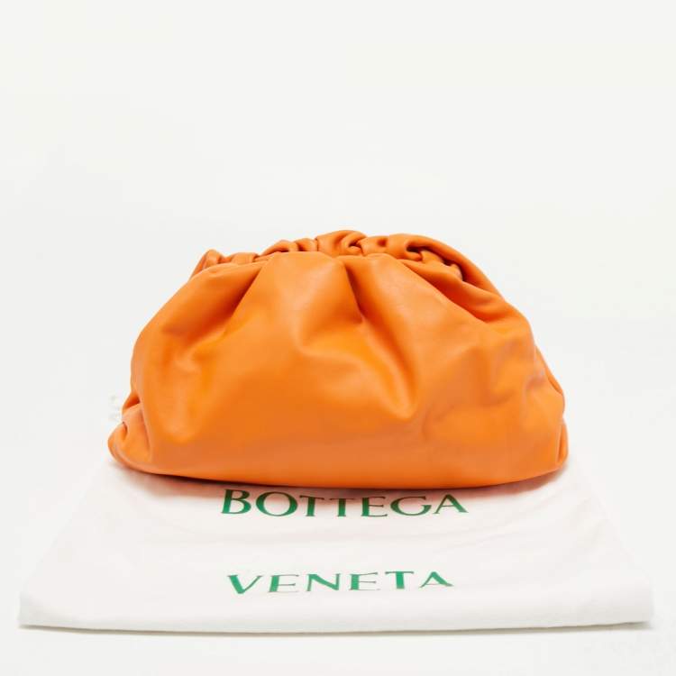 Pre Owned Bottega Veneta Orange Leather The Pouch Clutch
