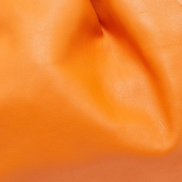 Pre Owned Bottega Veneta Orange Leather The Pouch Clutch