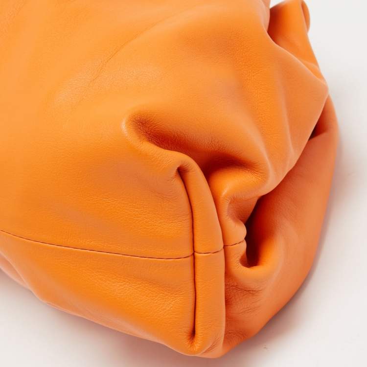 Pre Owned Bottega Veneta Orange Leather The Pouch Clutch
