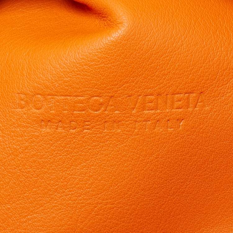 Pre Owned Bottega Veneta Orange Leather The Pouch Clutch
