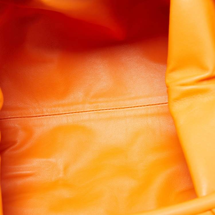 Pre Owned Bottega Veneta Orange Leather The Pouch Clutch