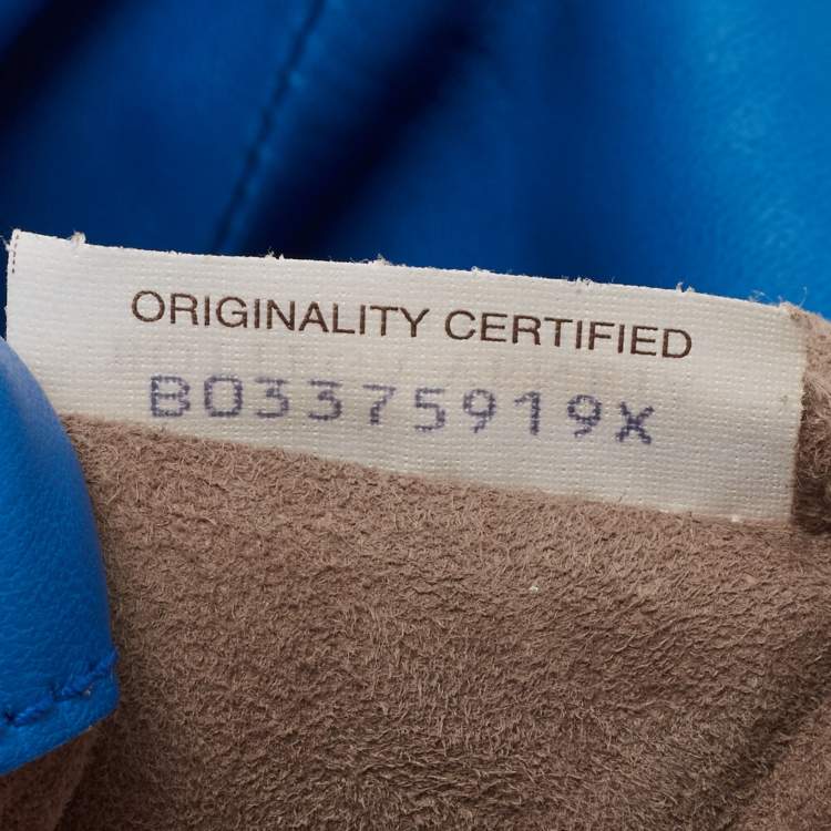 Pre Owned Bottega Veneta Blue Intrecciato Leather and Karung Frame Tote