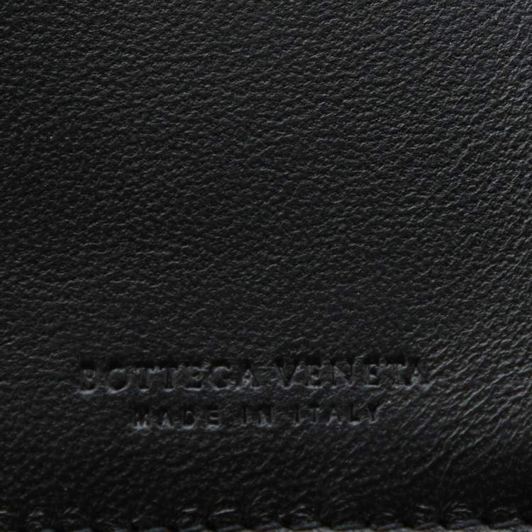 Pre Owned Bottega Veneta Black Intrecciato Leather Flap Continental Wallet