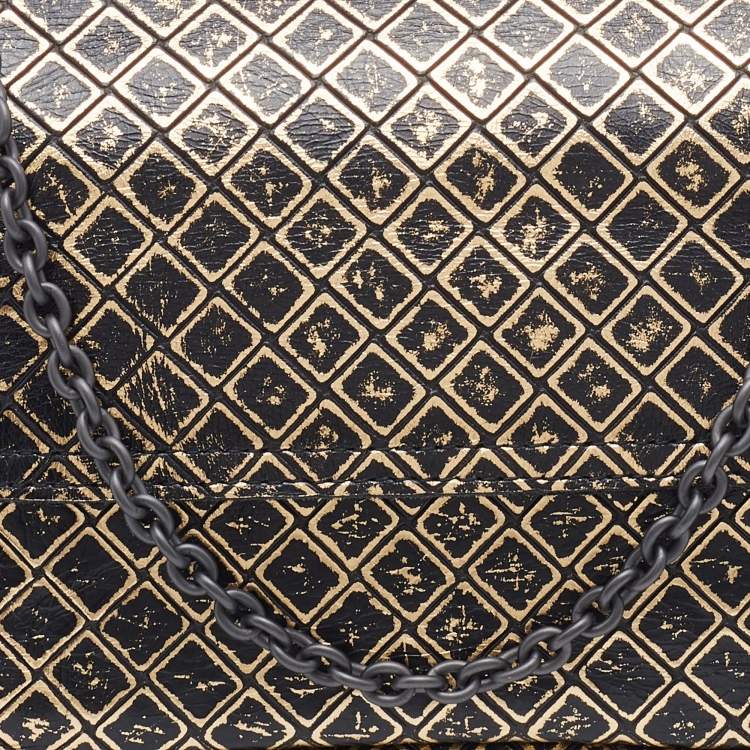 مملوكة مسبقًا Bottega Veneta Black/Gold Intrecciomirage Leather Chain Shoulder Bag