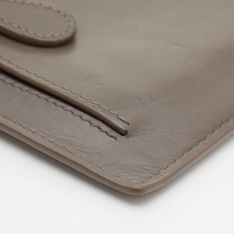 مملوكة مسبقًا Bottega Veneta Grey Intrecciato Leather Card Holder