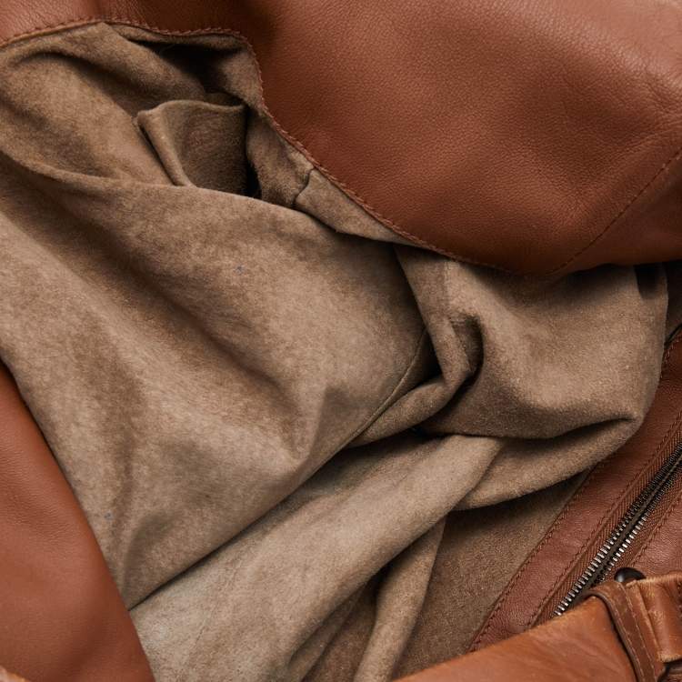Pre Owned Bottega Veneta Brown Intrecciato Leather Campana Hobo