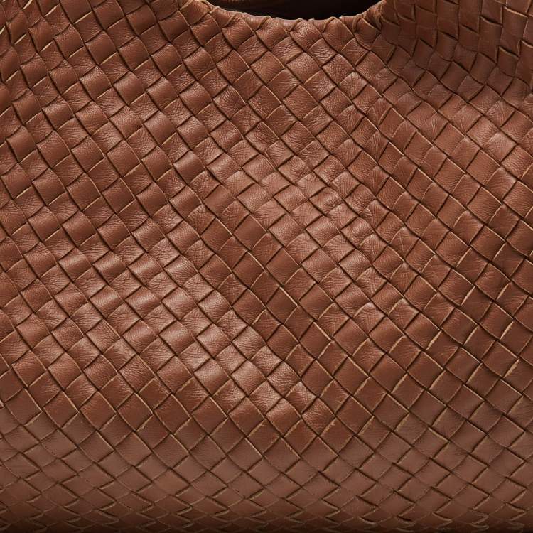 Pre Owned Bottega Veneta Brown Intrecciato Leather Campana Hobo