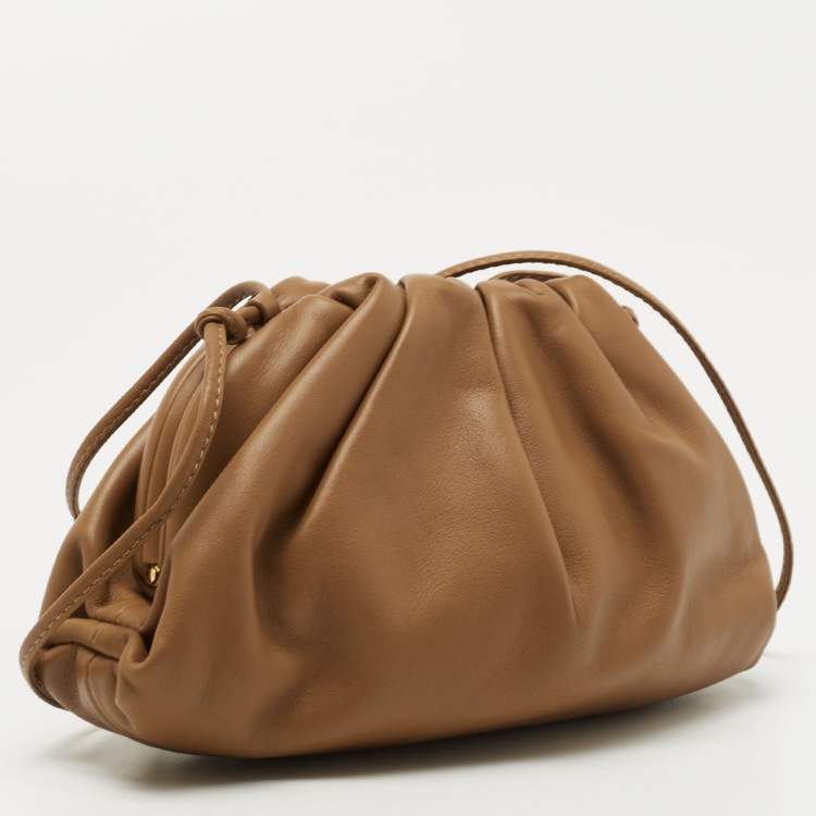 Pre Owned Bottega Veneta Brown Leather Mini Pouch