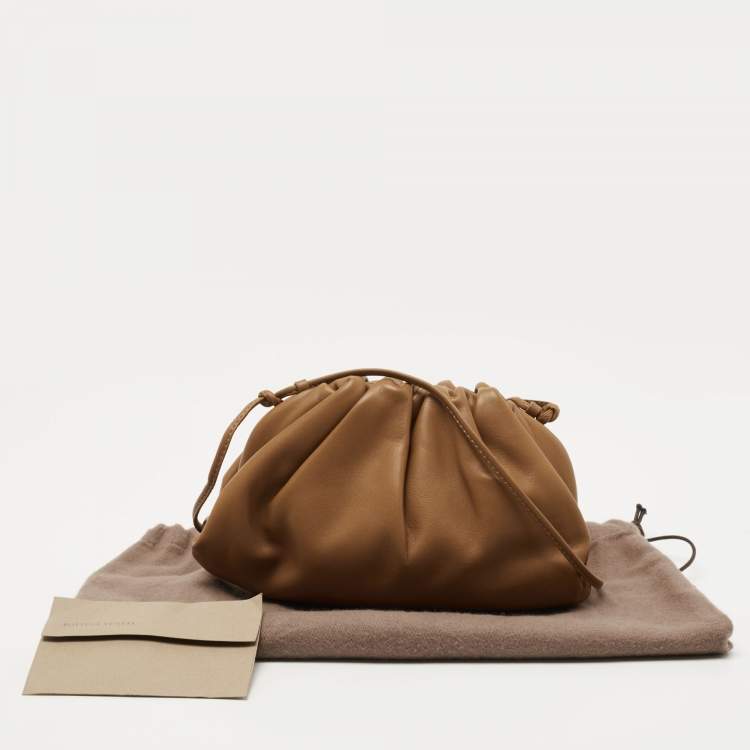 Pre Owned Bottega Veneta Brown Leather Mini Pouch