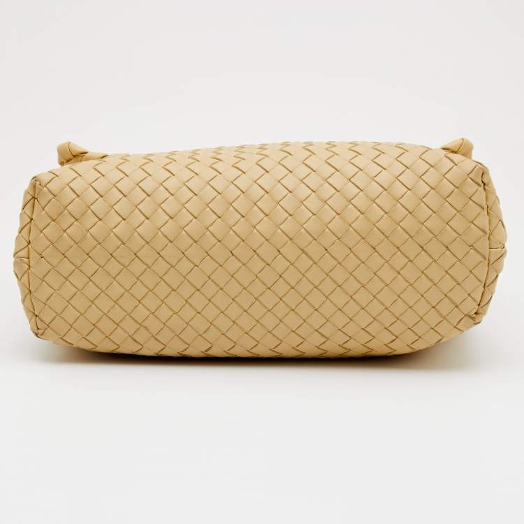 Pre Owned Bottega Veneta Cream Intrecciato Leather Olimpia Top Handle Bag