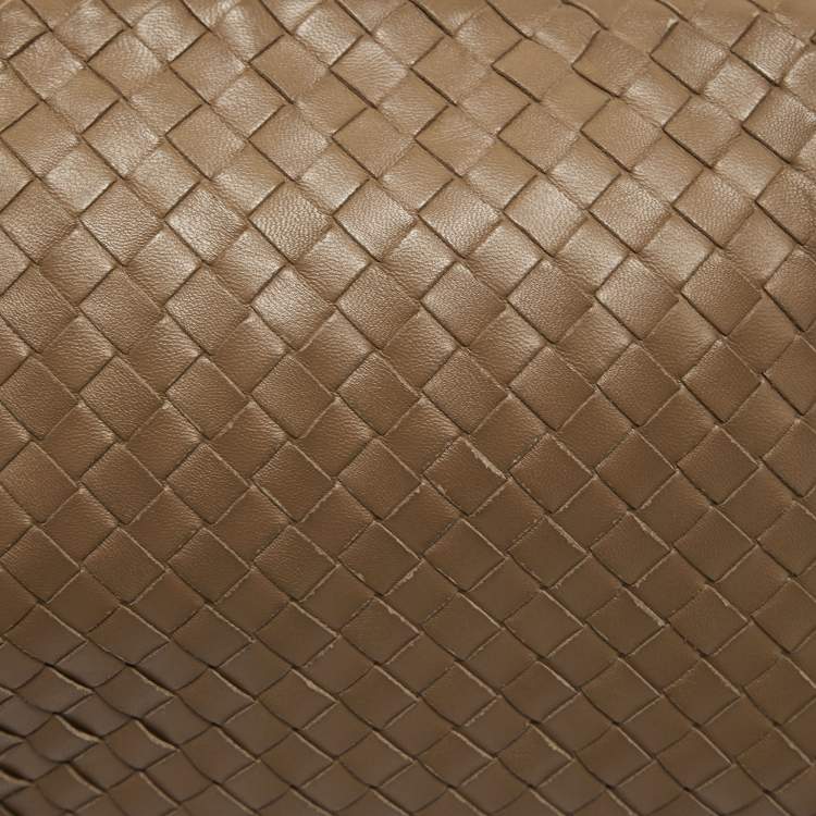 Pre Owned Bottega Veneta Beige Intrecciato Leather Nodini Crossbody Bag