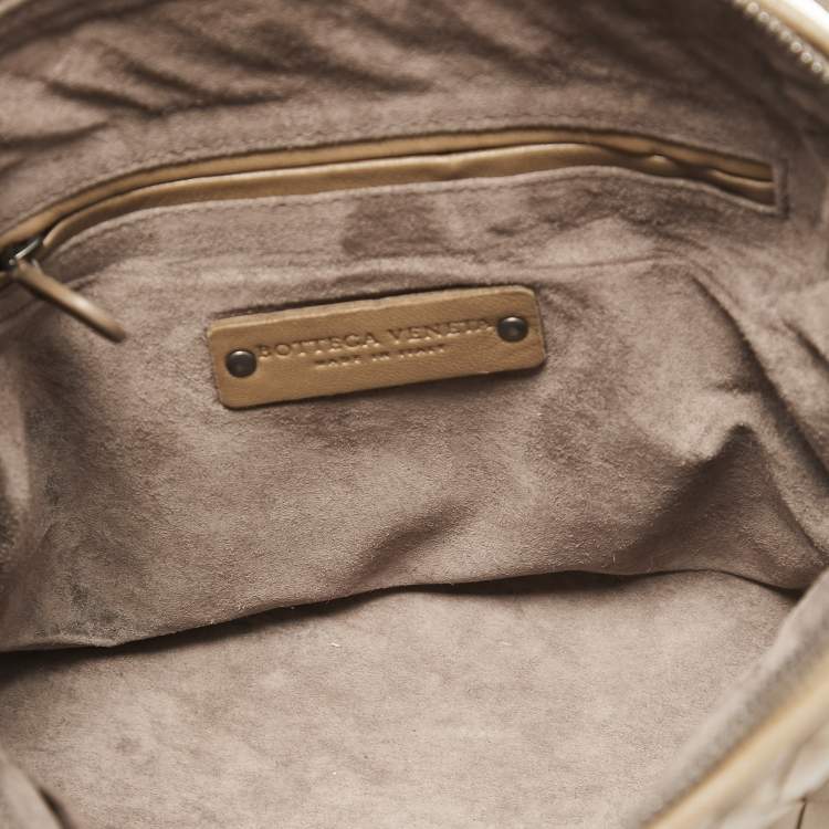Pre Owned Bottega Veneta Beige Intrecciato Leather Nodini Crossbody Bag