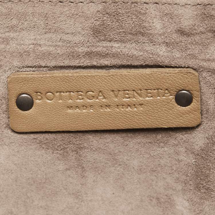 Pre Owned Bottega Veneta Beige Intrecciato Leather Nodini Crossbody Bag