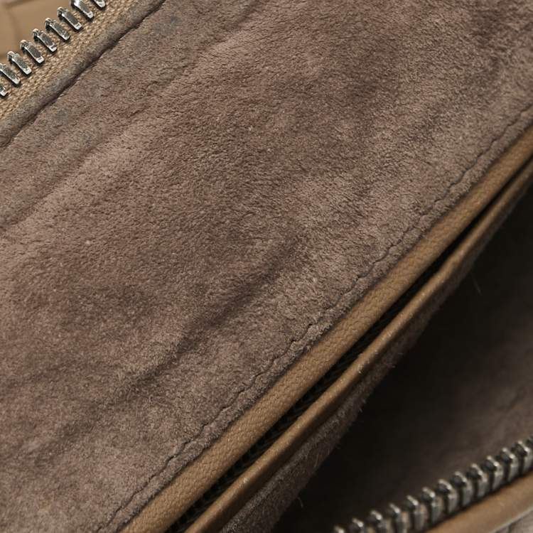 Pre Owned Bottega Veneta Beige Intrecciato Leather Nodini Crossbody Bag