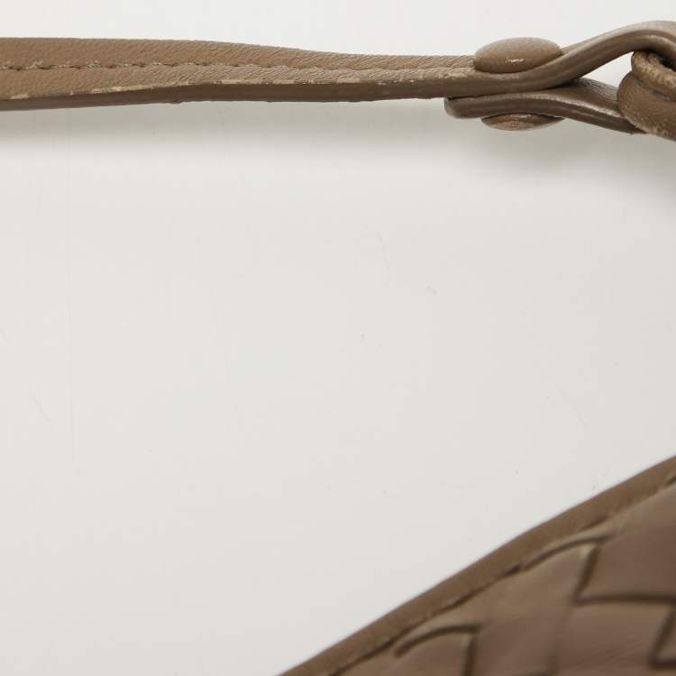 Pre Owned Bottega Veneta Beige Intrecciato Leather Nodini Crossbody Bag