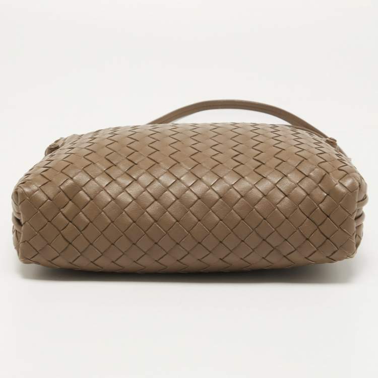 Pre Owned Bottega Veneta Beige Intrecciato Leather Nodini Crossbody Bag