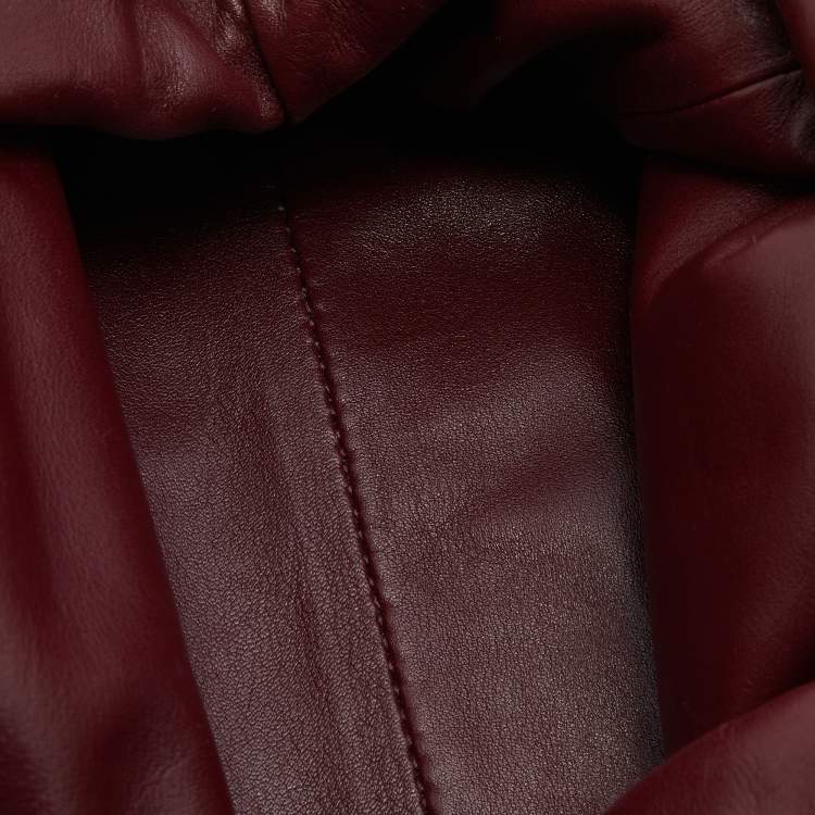 Pre Owned Bottega Veneta Burgundy Leather Mini The Pouch Bag
