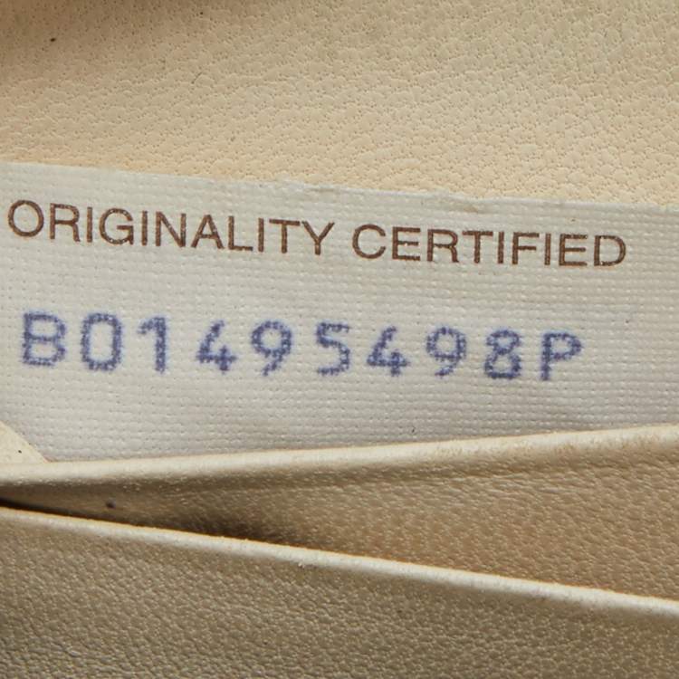 Pre Owned Bottega Veneta Beige Watersnake Leather Zip Coin Purse