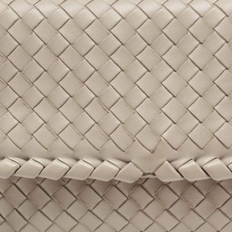 Pre Owned Bottega Veneta Beige Intrecciato Leather Olimpia Top Handle Bag
