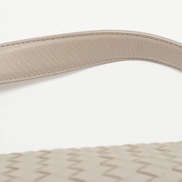 Pre Owned Bottega Veneta Beige Intrecciato Leather Olimpia Top Handle Bag