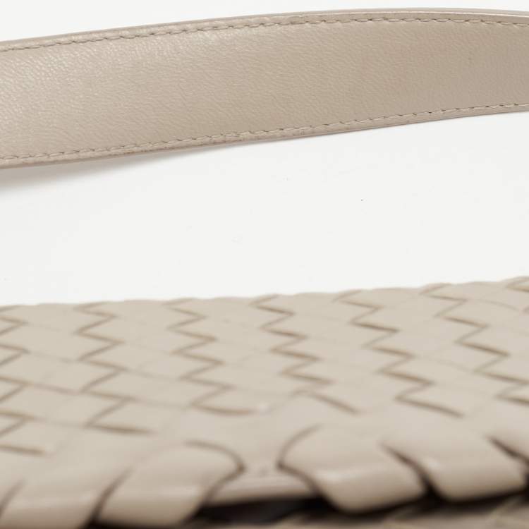 Pre Owned Bottega Veneta Beige Intrecciato Leather Olimpia Top Handle Bag