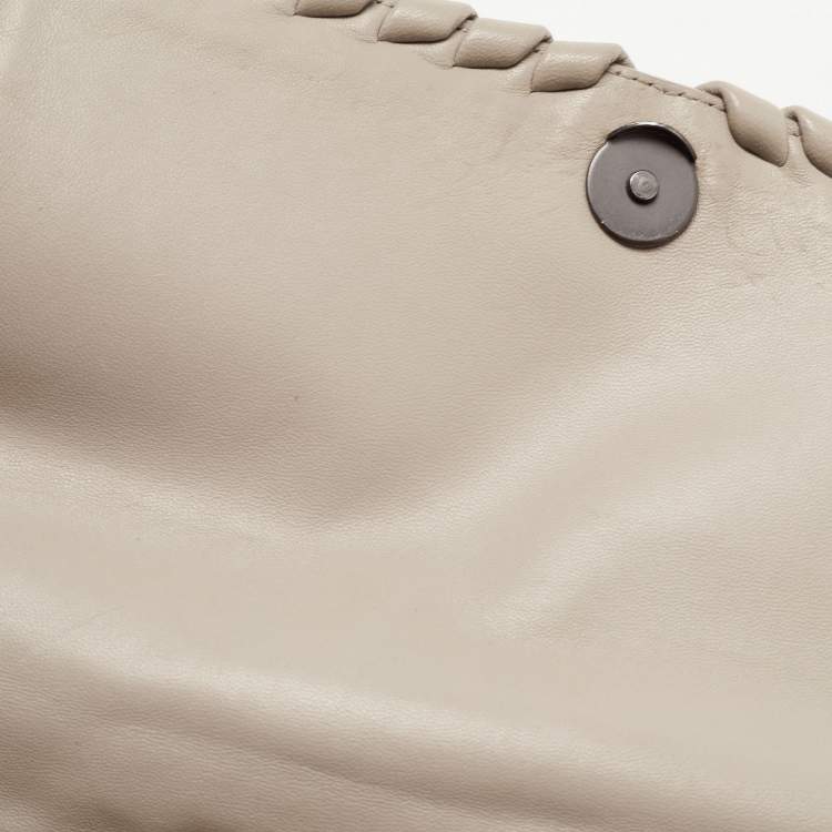 Pre Owned Bottega Veneta Beige Intrecciato Leather Olimpia Top Handle Bag