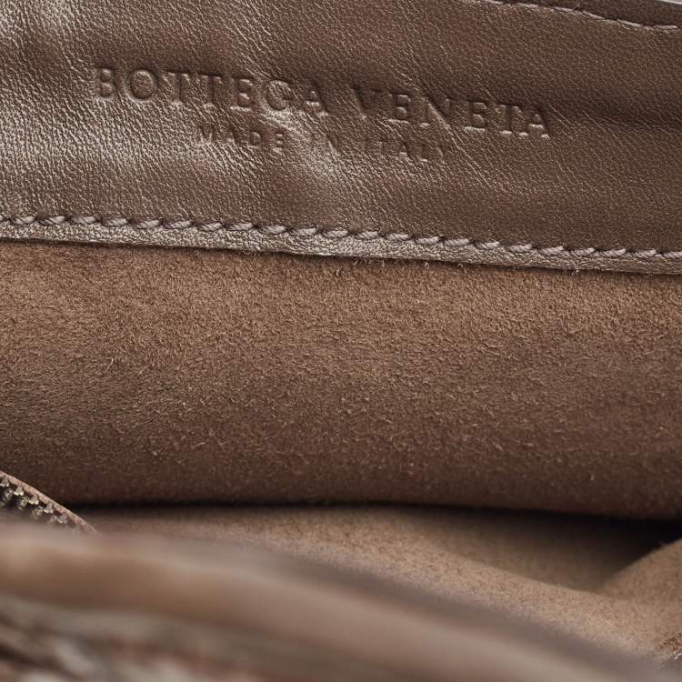 Pre Owned Bottega Veneta Dark Beige Python Envelope Clutch