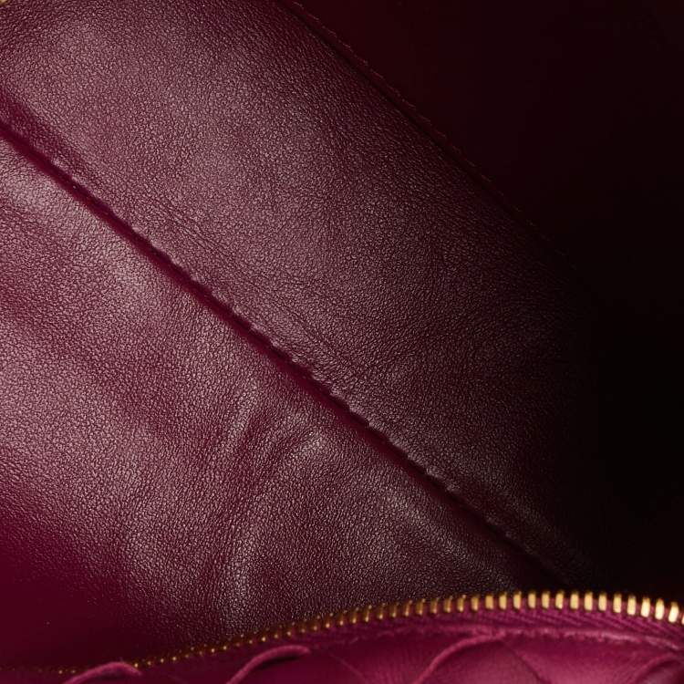 Pre Owned Bottega Veneta Burgundy Intrecciato Leather Mini Loop Camera Crossbody Bag