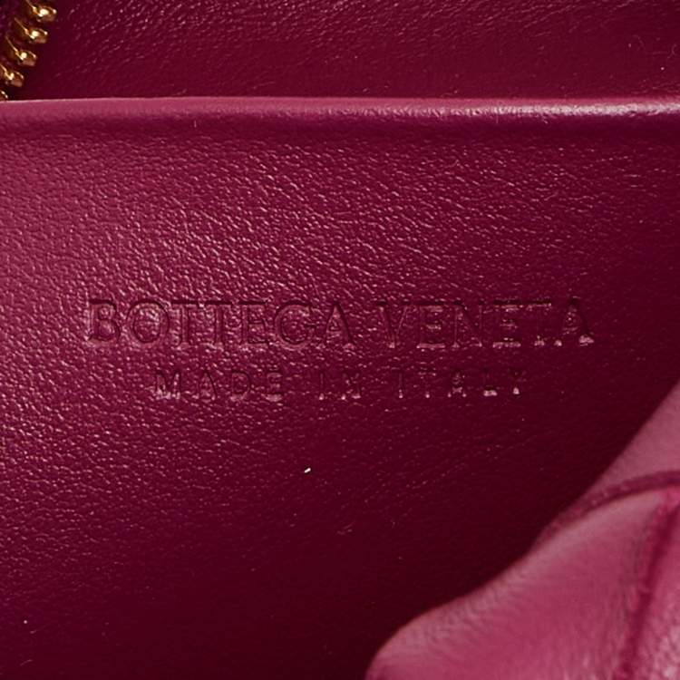 Pre Owned Bottega Veneta Burgundy Intrecciato Leather Mini Loop Camera Crossbody Bag