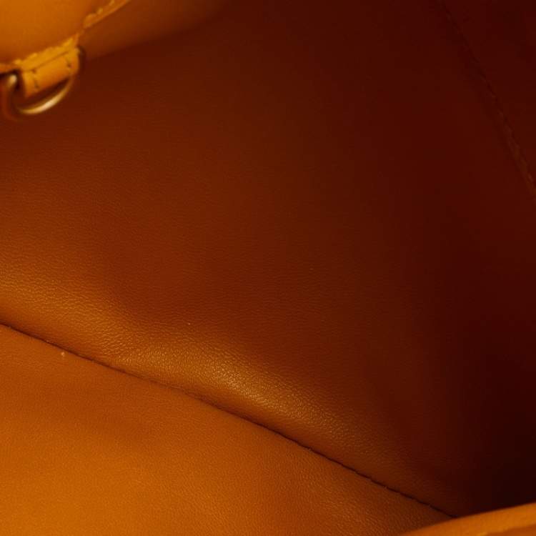 Pre Owned Bottega Veneta Mustard Intrecciato Leather Flap Crossbody Bag