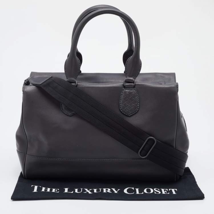 Pre Owned Bottega Veneta Grey Intrecciato Leather Tote