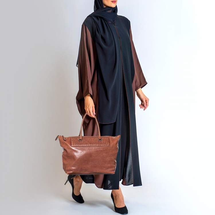 Pre Owned Bottega Veneta Brown Intrecciato Leather Tote