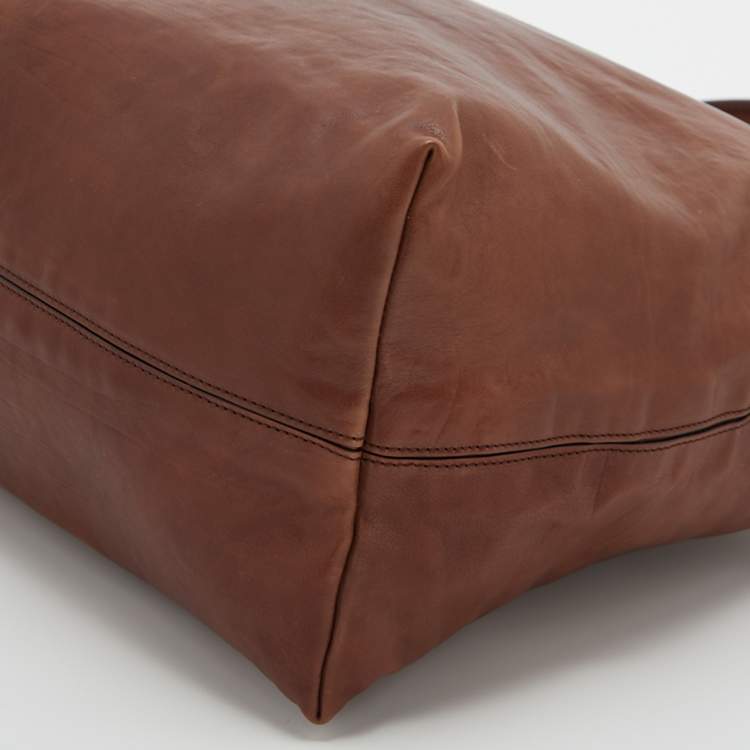 Pre Owned Bottega Veneta Brown Intrecciato Leather Tote