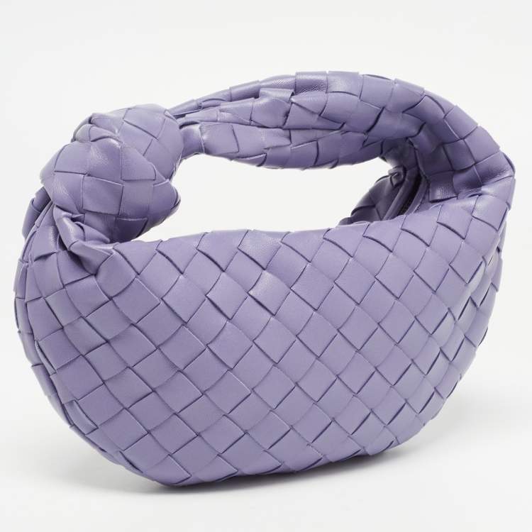 Pre Owned Bottega Veneta Lilac Leather Mini BV Jodie Bag