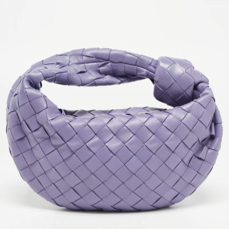 Pre Owned Bottega Veneta Lilac Leather Mini BV Jodie Bag
