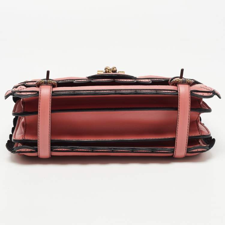 Pre Owned Bottega Veneta Old Rose Intrecciato Leather City Knot Shoulder Bag