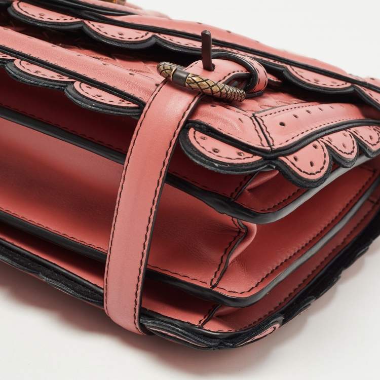 Pre Owned Bottega Veneta Old Rose Intrecciato Leather City Knot Shoulder Bag