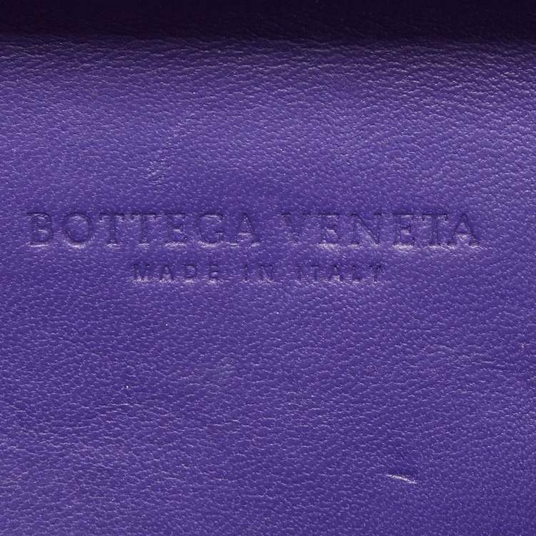 Pre Owned Bottega Veneta Purple Intrecciato Watersnake and Leather Knot Clutch