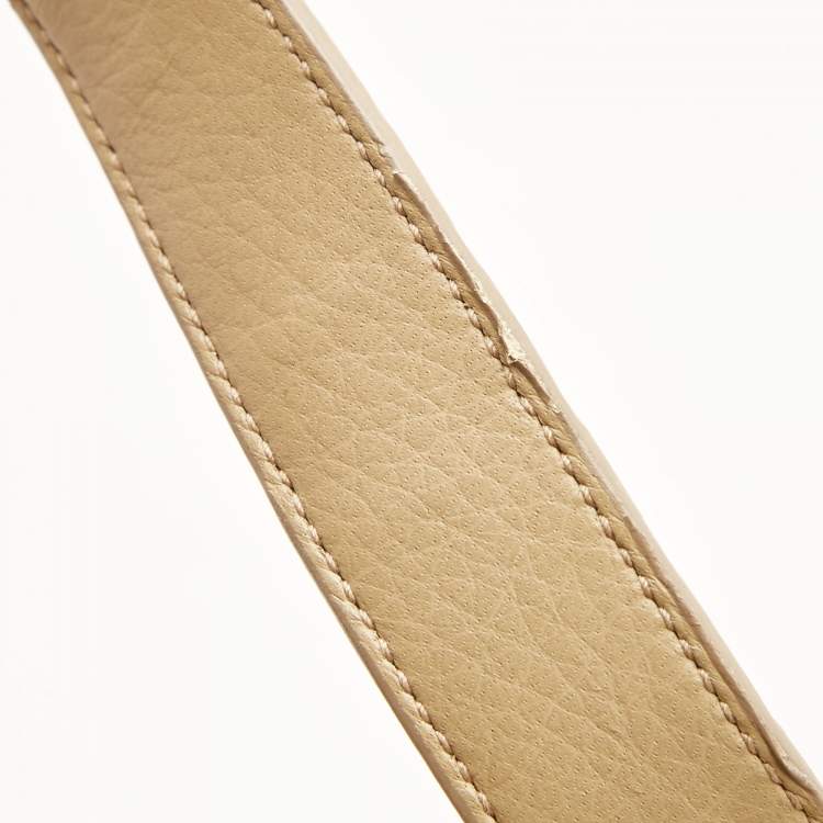 Pre Owned Bottega Veneta Beige Leather Intrecciato Detail Tote
