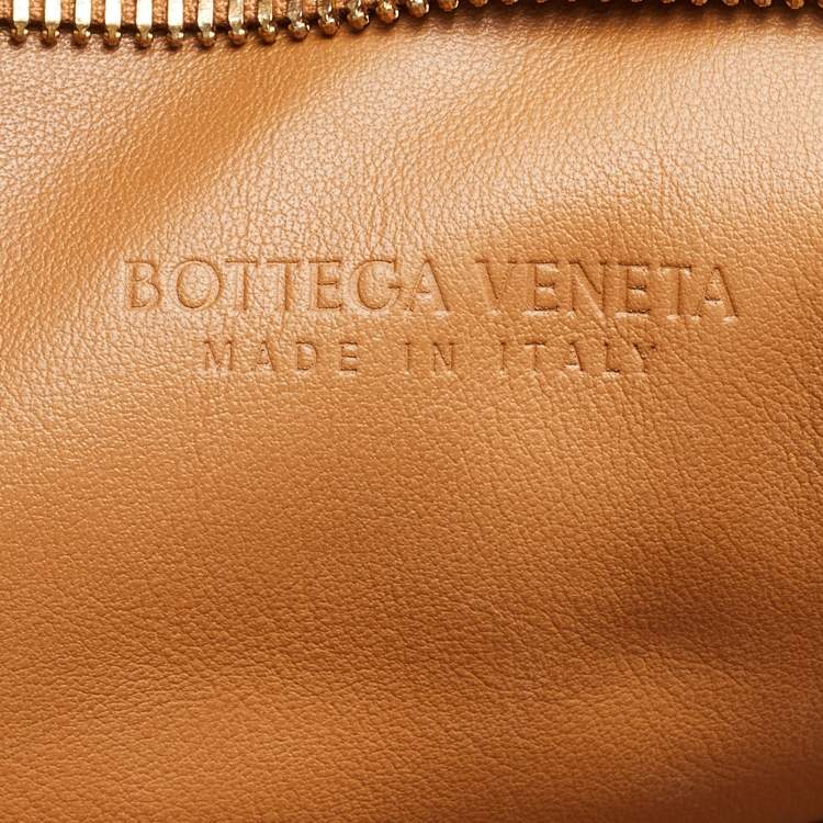 Pre Owned Bottega Veneta Tan Leather BV Knotted Twist Clutch