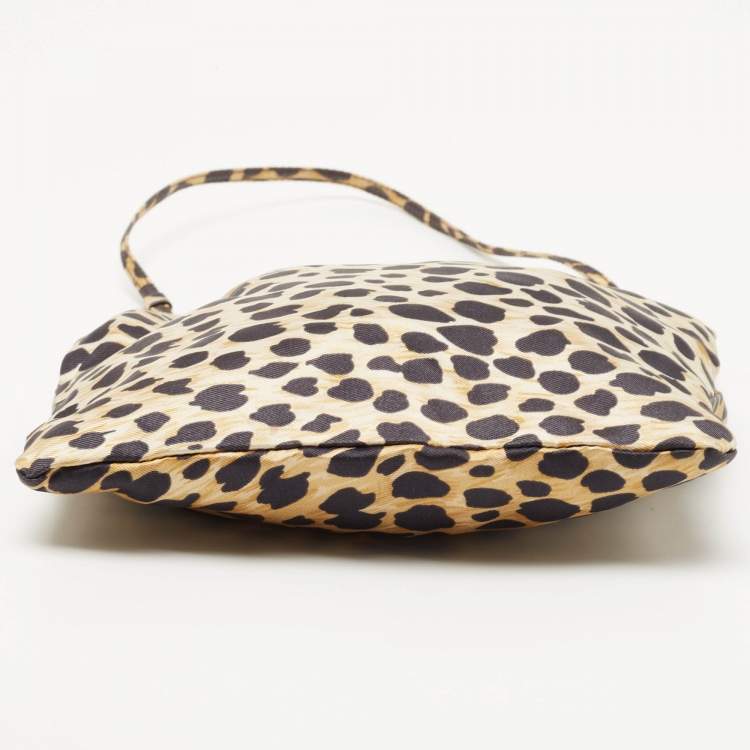 Pre Owned Dolce & Gabbana Black/Yellow Leopard Print Fabric Frame Pochette