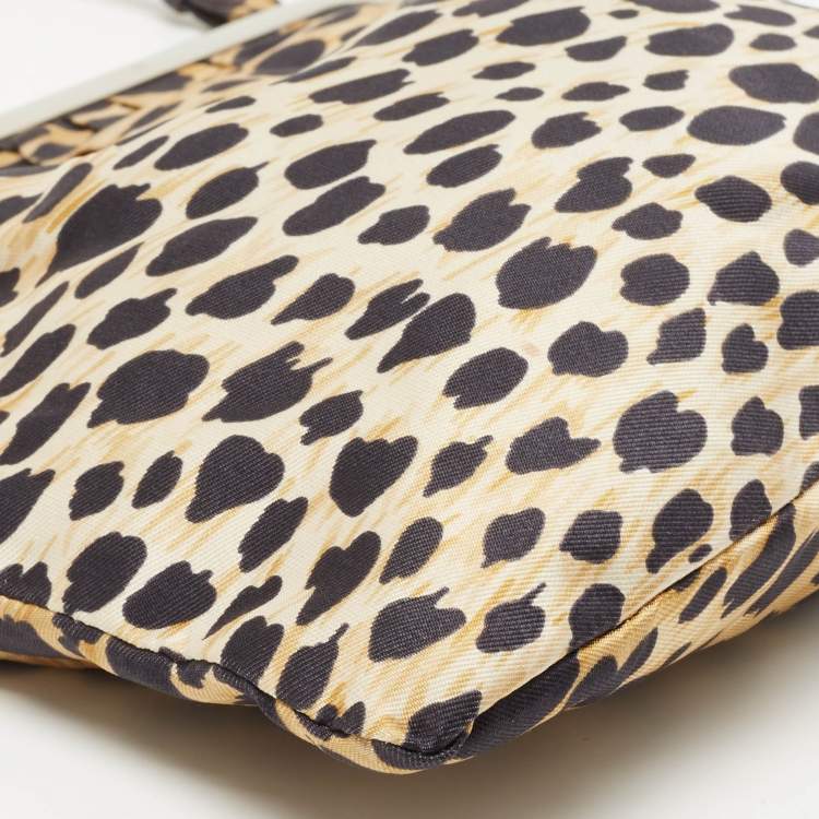 Pre Owned Dolce & Gabbana Black/Yellow Leopard Print Fabric Frame Pochette