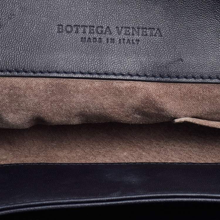 Pre Owned Bottega Veneta Black Intrecciato Leather Medium Olimpia Shoulder Bag