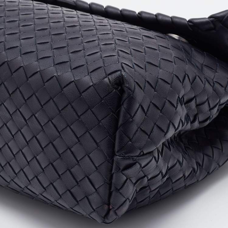 Pre Owned Bottega Veneta Black Intrecciato Leather Medium Olimpia Shoulder Bag