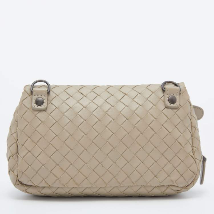 مملوكة مسبقًا Bottega Veneta Beige Intreccaito Leather Olimpia Chain Shoulder Bag