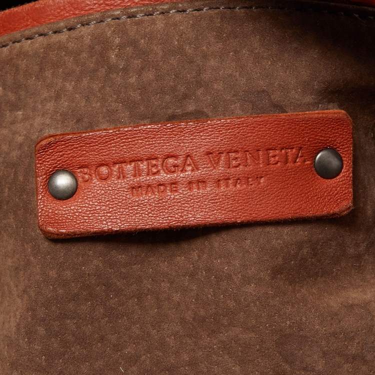 Pre Owned Bottega Veneta Two-Tone Brown Intrecciato Leather Large Hobo